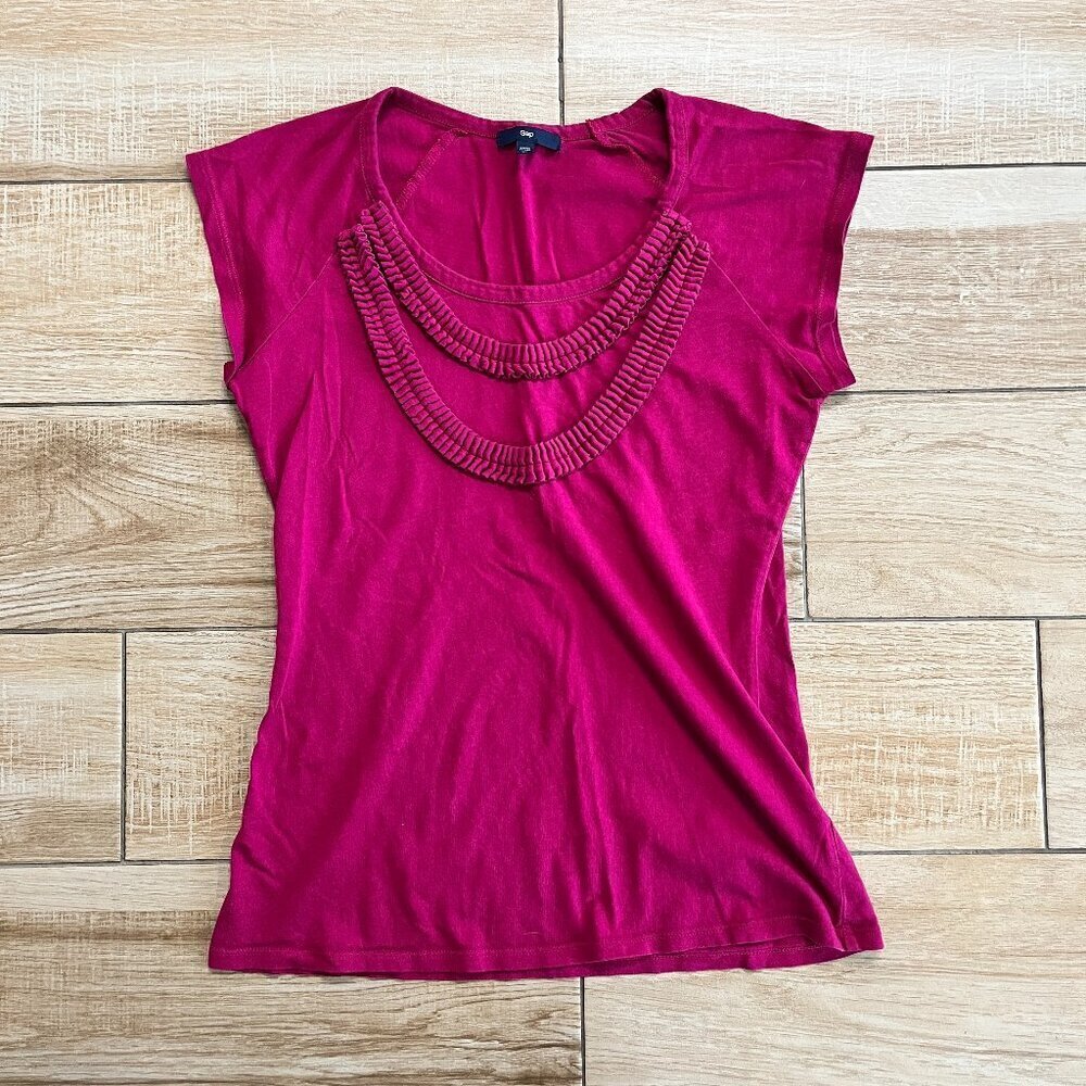 Womens Gap Magenta Short Sleeve Top - XS